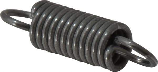 Made in USA - 5/16" OD, 14.4 Lb Max Load, 1.61" Max Ext Len, 0.047" Wire Diam Spring - 30.65 Lb/In Rating, 3.2 Lb Init Tension, 1-1/4" Free Length - Eagle Tool & Supply