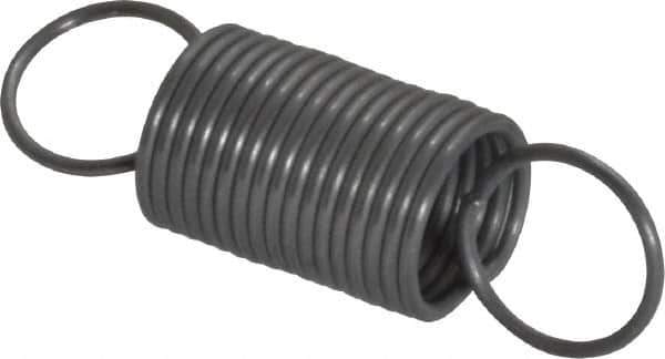 Made in USA - 3/8" OD, 4.02 Lb Max Load, 2.62" Max Ext Len, 0.032" Wire Diam Spring - 2.55 Lb/In Rating, 0.5 Lb Init Tension, 1-1/4" Free Length - Eagle Tool & Supply