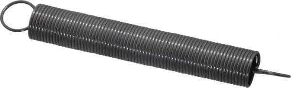Made in USA - 3/8" OD, 4.02 Lb Max Load, 9.53" Max Ext Len, 0.032" Wire Diam Spring - 0.53 Lb/In Rating, 0.5 Lb Init Tension, 3" Free Length - Eagle Tool & Supply