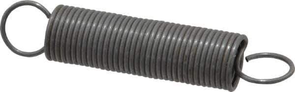 Made in USA - 3/8" OD, 5.23 Lb Max Load, 4.92" Max Ext Len, 0.035" Wire Diam Spring - 1.58 Lb/In Rating, 0.62 Lb Init Tension, 2" Free Length - Eagle Tool & Supply