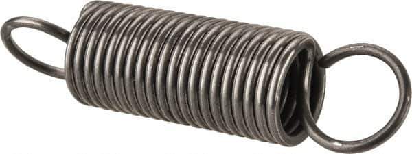 Made in USA - 3/8" OD, 3.51 Lb Max Load, 2.61" Max Ext Len, 0.041" Wire Diam Spring - 6.3 Lb/In Rating, 1.35 Lb Init Tension, 1-1/2" Free Length - Eagle Tool & Supply
