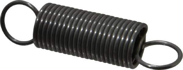 Made in USA - 5/8" OD, 15.96 Lb Max Load, 4.66" Max Ext Len, 0.062" Wire Diam Spring - 6.21 Lb/In Rating, 2.5 Lb Init Tension, 2-1/2" Free Length - Eagle Tool & Supply