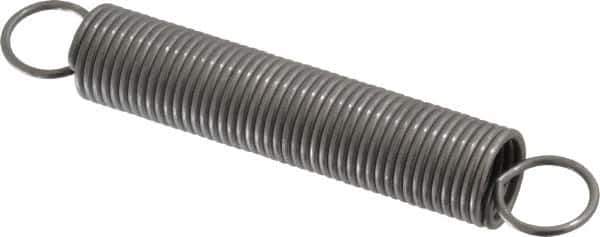 Made in USA - 5/8" OD, 15.96 Lb Max Load, 8.9" Max Ext Len, 0.062" Wire Diam Spring - 2.74 Lb/In Rating, 2.5 Lb Init Tension, 4" Free Length - Eagle Tool & Supply