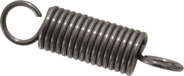 Made in USA - 5/8" OD, 33.56 Lb Max Load, 3.56" Max Ext Len, 0.08" Wire Diam Spring - 24.87 Lb/In Rating, 7 Lb Init Tension, 2-1/2" Free Length - Eagle Tool & Supply