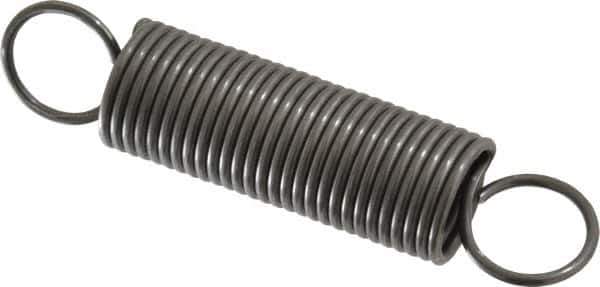 Made in USA - 3/4" OD, 20.24 Lb Max Load, 7.17" Max Ext Len, 0.072" Wire Diam Spring - 4.62 Lb/In Rating, 3.25 Lb Init Tension, 3-1/2" Free Length - Eagle Tool & Supply