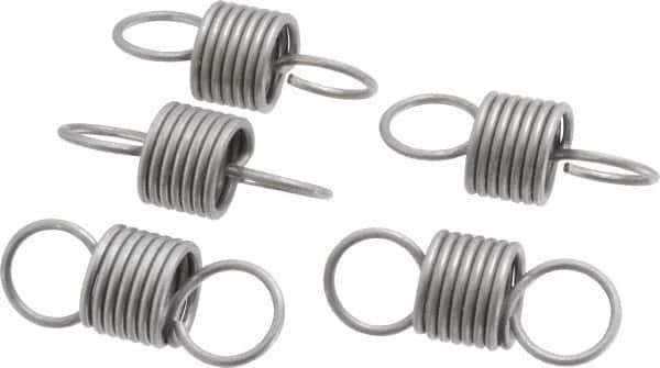Made in USA - 3/4" OD, 27.61 Lb Max Load, 2.6" Max Ext Len, 0.08" Wire Diam Spring - 37.28 Lb/In Rating, 4.9 Lb Init Tension, 2" Free Length - Eagle Tool & Supply