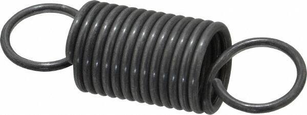 Made in USA - 3/4" OD, 27.61 Lb Max Load, 3.83" Max Ext Len, 0.08" Wire Diam Spring - 17.02 Lb/In Rating, 4.9 Lb Init Tension, 2-1/2" Free Length - Eagle Tool & Supply