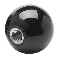 Gibraltar - M16x2 Thread, 1-15/16" Diam, 1-27/32" High, Female Insert Ball Knob - Red, Phenolic, Smooth Grip, 21mm Hole Depth - Eagle Tool & Supply