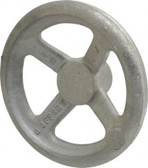 Morton Machine Works - 6", 4 Spoke Offset Handwheel - 1.6" Hub, Aluminum, Plain Finish - Eagle Tool & Supply