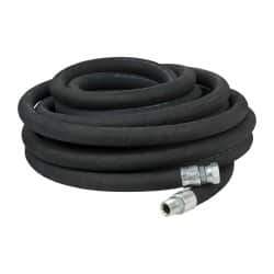 Made in USA - 50' Long, 3/4" Fitting, Boss Female x Male Fitting, -40 to 212°F, Nitrile High Temp & High Pressure Hose - 3/4" Inside x 1-1/4" Outside Diam, Black, 750 psi - Eagle Tool & Supply