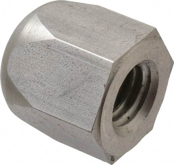 Morton Machine Works - 1/2-13" UNC, 7/8" Width Across Flats, Uncoated, Stainless Steel Acorn Nut - 15/16" Overall Height, Grade 303, TCMAI - Eagle Tool & Supply