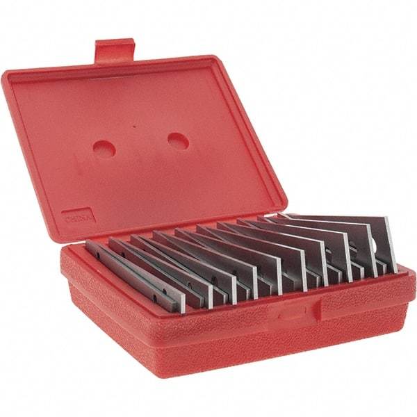 Value Collection - 20 Piece, 6 Inch Long x 1/8 Inch Thick, Alloy Steel Thin Parallel Set - 1/2 to 1-5/8 Inch High, 0.001 Inch Accuracy, 50-54 RC Hardness - Eagle Tool & Supply