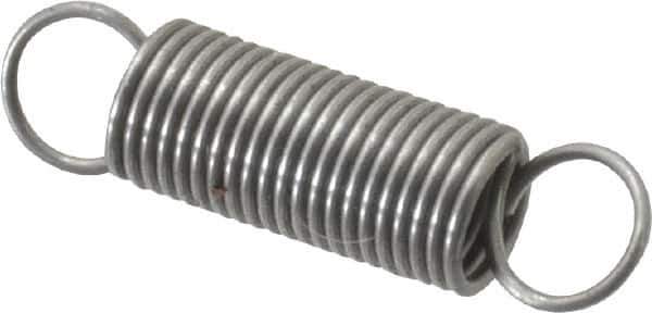 Made in USA - 3/16" OD, 2.16 Lb Max Load, 1.43" Max Ext Len, 0.02" Wire Diam Spring - 2.28 Lb/In Rating, 0.27 Lb Init Tension, 3/4" Free Length - Eagle Tool & Supply