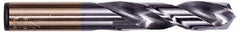 Hertel - Letter E (1/4) 135° Spiral Flute Cobalt Screw Machine Drill Bit - TiAlN Finish, Right Hand Cut, 1-3/8" Flute Length, 2-1/2" OAL, Split Point, Straight Shank - Eagle Tool & Supply