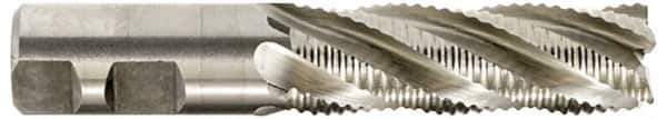 Niagara Cutter - 1-3/4" Diam, Coarse Pitch, 4" LOC, 6 Flute Cobalt Roughing Square End Mill - TiCN Finish, 6-1/2" OAL, 1-1/4" Shank Diam, Single End, 30° Helix - Eagle Tool & Supply