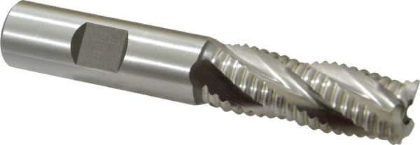 Hertel - 5/8" Diam, Coarse Pitch, 1-5/8" LOC, 4 Flute Cobalt Roughing Square End Mill - Uncoated, 3-3/4" OAL, 5/8" Shank Diam, Single End, 30° Helix - Eagle Tool & Supply