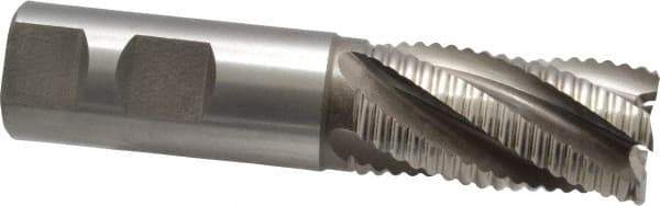 Hertel - 1" Diam, Coarse Pitch, 2" LOC, 5 Flute Cobalt Roughing Square End Mill - Uncoated, 4-1/2" OAL, 1" Shank Diam, Single End, 30° Helix - Eagle Tool & Supply
