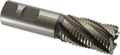 Hertel - 1-1/8" Diam, Coarse Pitch, 2" LOC, 6 Flute Cobalt Roughing Square End Mill - Uncoated, 4-1/2" OAL, 1" Shank Diam, Single End, 30° Helix - Eagle Tool & Supply