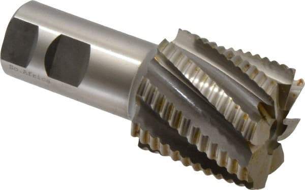 Hertel - 2" Diam, Coarse Pitch, 2" LOC, 8 Flute Cobalt Roughing Square End Mill - Uncoated, 4-1/2" OAL, 1-1/4" Shank Diam, Single End, 30° Helix - Eagle Tool & Supply