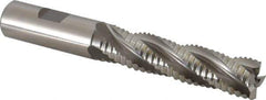 Hertel - 3/4" Diam, Coarse Pitch, 3" LOC, 4 Flute Cobalt Roughing Square End Mill - Uncoated, 5-1/4" OAL, 3/4" Shank Diam, Single End, 30° Helix - Eagle Tool & Supply