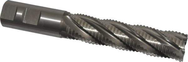 Hertel - 1" Diam, Coarse Pitch, 4" LOC, 5 Flute Cobalt Roughing Square End Mill - Uncoated, 6-1/2" OAL, 1" Shank Diam, Single End, 30° Helix - Eagle Tool & Supply
