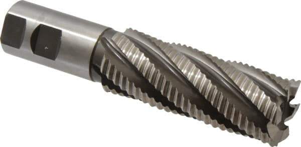 Hertel - 1-1/2" Diam, Coarse Pitch, 4" LOC, 6 Flute Cobalt Roughing Square End Mill - Uncoated, 6-1/2" OAL, 1-1/4" Shank Diam, Single End, 30° Helix - Eagle Tool & Supply