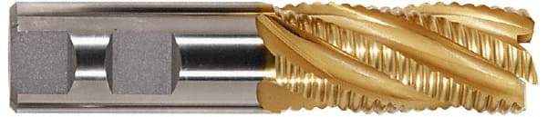 Hertel - 7/8" Diam, Coarse Pitch, 3-1/2" LOC, 5 Flute Cobalt Roughing Square End Mill - TiCN Finish, 5-3/4" OAL, 7/8" Shank Diam, Single End, 30° Helix - Eagle Tool & Supply
