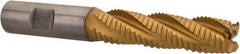 Hertel - 5/8" Diam, Coarse Pitch, 2-1/2" LOC, 4 Flute Cobalt Roughing Square End Mill - TiN Finish, 4-5/8" OAL, 5/8" Shank Diam, Single End, 30° Helix - Eagle Tool & Supply