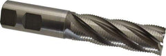 Hertel - 1" Diam, Fine Pitch, 3" LOC, 5 Flute Cobalt Roughing Square End Mill - Uncoated, 5-1/2" OAL, 1" Shank Diam, Single End, 30° Helix - Eagle Tool & Supply