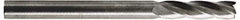 Hertel - 7/16", 3" LOC, 7/16" Shank Diam, 6" OAL, 4 Flute, Solid Carbide Square End Mill - Single End, Uncoated, Spiral Flute, 30° Helix, Centercutting, Right Hand Cut, Right Hand Flute - Eagle Tool & Supply