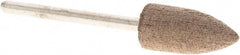 Grier Abrasives - 3/8" Head Diam x 3/4" Thickness, B52, Pointed End, Aluminum Oxide Mounted Point - Tan, Fine Grade, 120 Grit, 45,370 RPM - Eagle Tool & Supply