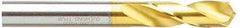 Guhring - 0.3543" 130° Parabolic Flute Cobalt Screw Machine Drill Bit - TiN Finish, Right Hand Cut, 40mm Flute Length, 84mm OAL, Standard Point, Straight Shank - Eagle Tool & Supply