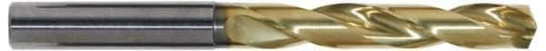 Guhring - 5.1mm 140° Solid Carbide Jobber Drill - TiN Finish, Right Hand Cut, Spiral Flute, Straight Shank, 82mm OAL, SF Point - Eagle Tool & Supply
