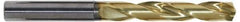 Guhring - 5.1mm 140° Solid Carbide Jobber Drill - TiN Finish, Right Hand Cut, Spiral Flute, Straight Shank, 82mm OAL, SF Point - Eagle Tool & Supply