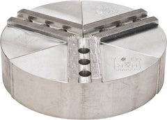 H & R Manufacturing - 8" Chuck Capacity, 1.5mm x 60° Serrated Attachment, Round Soft Lathe Chuck Jaw - 3 Jaws, Aluminum, 1" Btw Mount Hole Ctrs, 4" Long x 8" Wide x 2" High, 0.551" Groove, 12mm Fastener - Eagle Tool & Supply