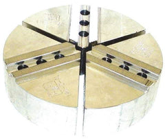 H & R Manufacturing - 12" Chuck Capacity, 1.5mm x 60° Serrated Attachment, Round Soft Lathe Chuck Jaw - 3 Jaws, Aluminum, 1.181" Btw Mount Hole Ctrs, 6" Long x 12" Wide x 4" High, 0.827" Groove, 16mm Fastener - Eagle Tool & Supply