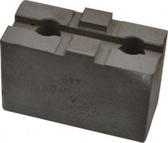 H & R Manufacturing - 6" Chuck Capacity, Tongue & Groove Attachment, Square Soft Lathe Chuck Jaw - Steel, 1-1/2" Btw Mount Hole Ctrs, 2-5/8" Long x 1-1/4" Wide x 1-5/8" High, 5/16" Groove - Eagle Tool & Supply