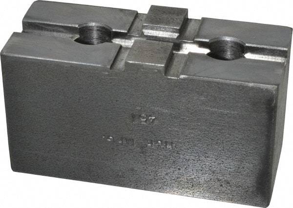 H & R Manufacturing - 8" Chuck Capacity, Tongue & Groove Attachment, Square Soft Lathe Chuck Jaw - Steel, 1-3/4" Btw Mount Hole Ctrs, 3-1/2" Long x 1-1/2" Wide x 1-7/8" High, 5/16" Groove - Eagle Tool & Supply