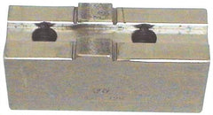H & R Manufacturing - 8" Chuck Capacity, Tongue & Groove Attachment, Square Soft Lathe Chuck Jaw - Steel, 1-3/4" Btw Mount Hole Ctrs, 3-1/2" Long x 1-1/2" Wide x 3-3/8" High, 5/16" Groove - Eagle Tool & Supply