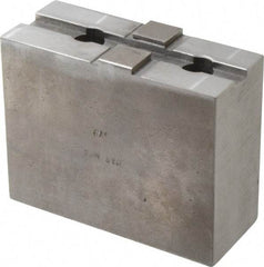 H & R Manufacturing - 12" Chuck Capacity, Tongue & Groove Attachment, Square Soft Lathe Chuck Jaw - Steel, 2-1/2" Btw Mount Hole Ctrs, 4-7/8" Long x 2" Wide x 3-7/8" High, 1/2" Groove - Eagle Tool & Supply