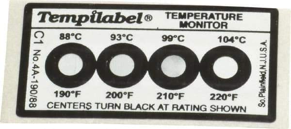 Tempil - 88/93/99/104°C Temp Indicating Label - Eagle Tool & Supply