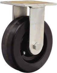 Hamilton - 6" Diam x 2" Wide x 7-1/2" OAH Top Plate Mount Rigid Caster - Phenolic, 1,200 Lb Capacity, Straight Roller Bearing, 4 x 4-1/2" Plate - Eagle Tool & Supply