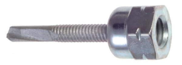 Buildex - 3/8" Zinc-Plated Steel Vertical (End Drilled) Mount Threaded Rod Anchor - 5/8" Diam x 1-1/2" Long, 3,125 Lb Ultimate Pullout, For Use with Steel - Eagle Tool & Supply