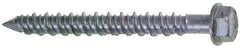 Made in USA - 1/4" Diam, 3-1/4" Length Under Head, Hex Drive, Concrete Screw & Masonry Fastener - Stainless Steel, Climashield Finish, Includes Drill Bit - Eagle Tool & Supply