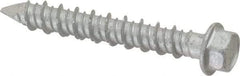 Made in USA - 1/4" Diam, 1-3/4" Length Under Head, Hex Drive, Concrete Screw & Masonry Fastener - Stainless Steel, Climashield Finish, Includes Drill Bit - Eagle Tool & Supply
