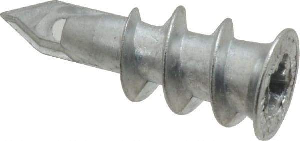 Buildex - #6 to 8 Screw, 7/16" Diam, 1-1/4" Long, 3/8 to 3/4" Thick, Self Drilling Drywall & Hollow Wall Anchor - Zinc Plated, Zinc, Grade 3, Use in Drywall - Eagle Tool & Supply