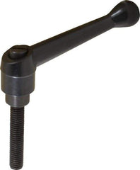 Strong Hand Tools - 3/8-16, 5/8" Hub Diam, Zinc Alloy B-Threaded Adjustable Clamping Handle - 3-1/8" Overall Length, 2-5/16" High - Eagle Tool & Supply