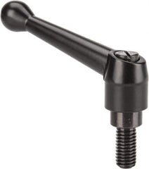 Strong Hand Tools - 1/2-13, 3/4" Hub Diam, Zinc Alloy B-Threaded Adjustable Clamping Handle - 3-3/4" Overall Length, 2-5/8" High - Eagle Tool & Supply