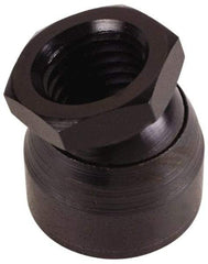 TE-CO - 3/8-16, 3/4" Pad Diam, Uncoated Bottom, Steel Toggle Pad - 1/2 Depth, 3/4" OAL, 5/8" Width Across Flats, Black Oxide Coated, Grade 12L14, 10° Swivel Angle - Eagle Tool & Supply