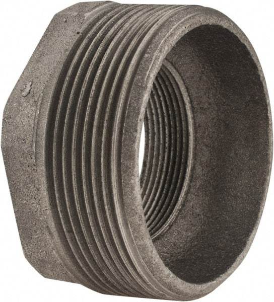 Made in USA - Size 3 x 2", Class 150, Cast Iron Black Pipe Hex Bushing - 300 psi, Threaded End Connection - Eagle Tool & Supply